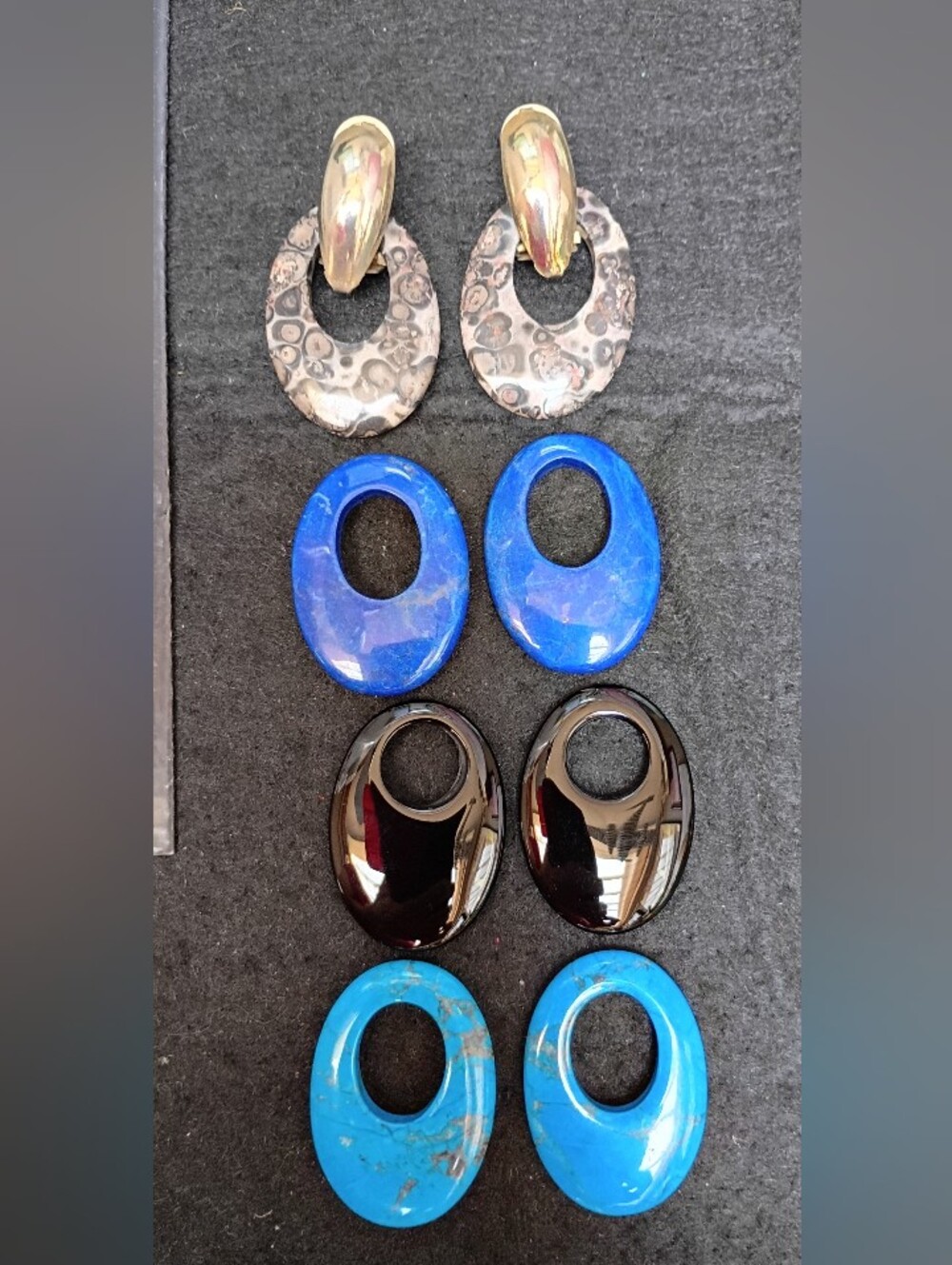 Interchangeable Vintage 80s 9ct Yellow Gold Earrings